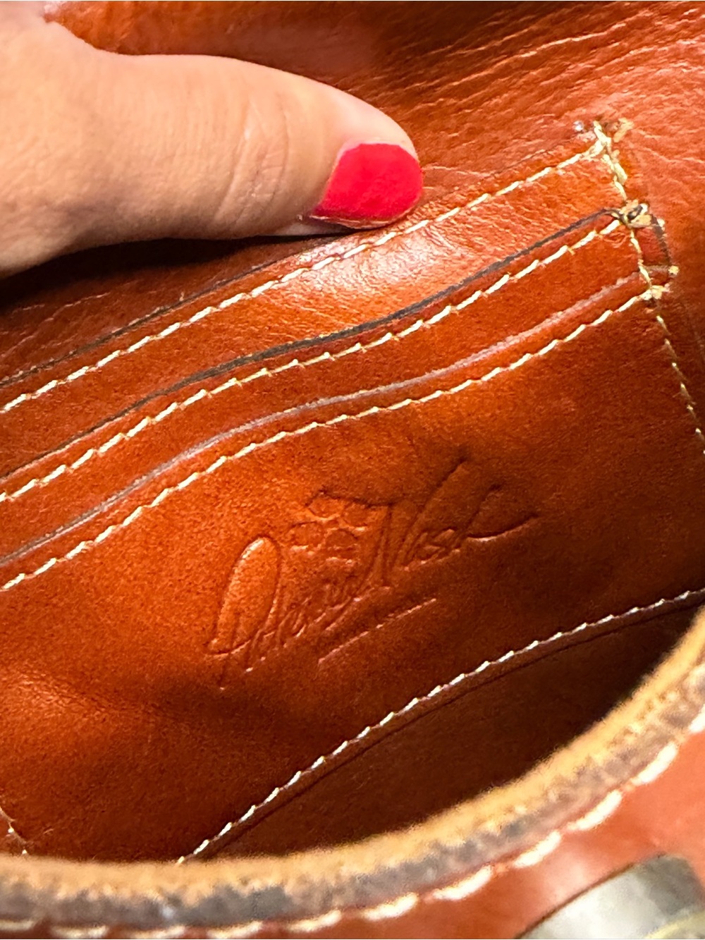 Vintage Patricia Nash Morina Doctor Bag 100% Italian Leather Cognac Tan - Picture 9 of 14